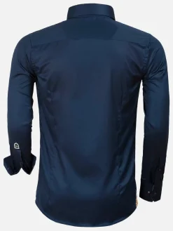 Wam Denim Overhemd 75428 Roma Navy| Overhemd Lange Mouwen