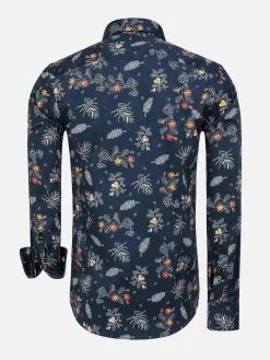 Wam Denim Overhemd 75581 Siracusa Navy| Overhemd Lange Mouwen