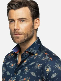 Wam Denim Overhemd 75581 Siracusa Navy| Overhemd Lange Mouwen