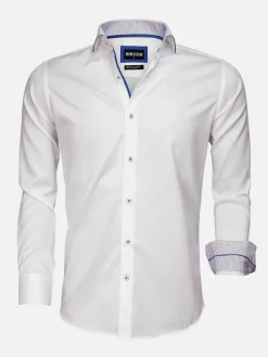 Wam Denim Overhemd 75541 Torino White| Overhemd Lange Mouwen