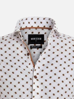 Wam Denim Overhemd 75568 Trento White| Overhemd Lange Mouwen