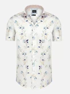 Wam Denim Overhemd Korte Mouw 75745 Primrose White| Overhemd Korte Mouwen