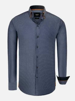 Wam Denim Overhemd Lange Mouw 59018 Braxton Navy| Overhemd Lange Mouwen