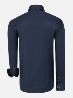 Wam Denim Overhemd Lange Mouw 59014 Brizon Navy| Overhemd Lange Mouwen