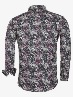 Wam Denim Overhemd Lange Mouw 57000 Brown White Grey Yellow| Overhemd Lange Mouwen