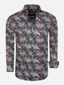 Wam Denim Overhemd Lange Mouw 57000 Brown White Grey Yellow| Overhemd Lange Mouwen