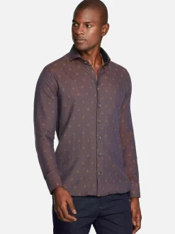 Wam Denim Overhemd Lange Mouw 75674 Cormes Navy| Overhemd Lange Mouwen