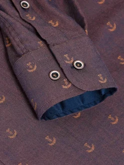 Wam Denim Overhemd Lange Mouw 75674 Cormes Navy| Overhemd Lange Mouwen