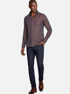 Wam Denim Overhemd Lange Mouw 75674 Cormes Navy| Overhemd Lange Mouwen