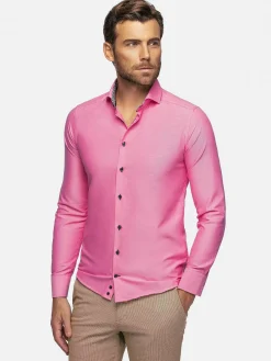 Wam Denim Overhemd Lange Mouw 75698 Cruise Fuchsia| Overhemd Lange Mouwen