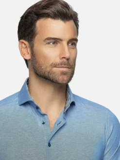 Wam Denim Overhemd Lange Mouw 75698 Cruise Royal Blue| Overhemd Lange Mouwen