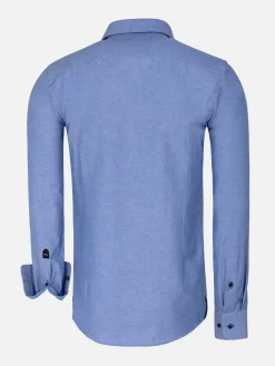 Wam Denim Overhemd Lange Mouw 75698 Cruise Royal Blue| Overhemd Lange Mouwen