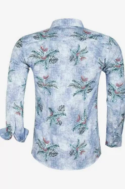 Wam Denim Overhemd Lange Mouw 65045 Dark Navy Yellow| Overhemd Lange Mouwen