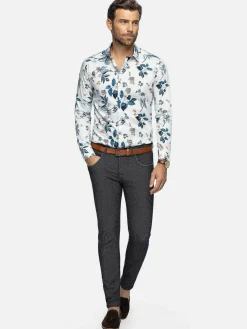 Wam Denim Overhemd Lange Mouw 75670 Evander White| Overhemd Lange Mouwen