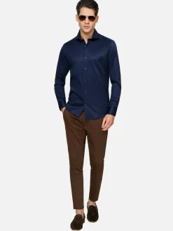 Wam Denim Overhemd Lange Mouw 75665 Harvery Specter Navy| Overhemd Lange Mouwen