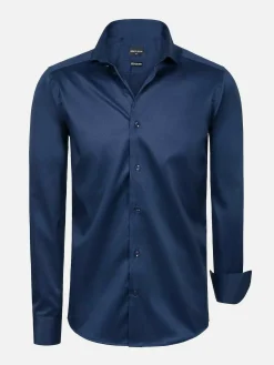 Wam Denim Overhemd Lange Mouw 75665 Harvery Specter Navy| Overhemd Lange Mouwen