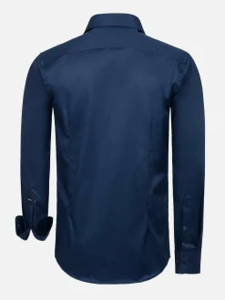 Wam Denim Overhemd Lange Mouw 75665 Harvery Specter Navy| Overhemd Lange Mouwen