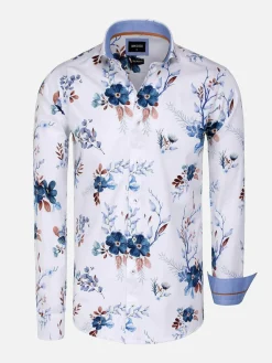 Wam Denim Overhemd Lange Mouw 75701 Herbeumont White| Overhemd Lange Mouwen