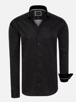 Wam Denim Overhemd Lange Mouw 75675 Lonval Black| Overhemd Lange Mouwen