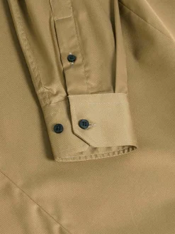 Wam Denim Overhemd Lange Mouw 59015 Michell Dark Beige| Overhemd Lange Mouwen