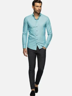 Wam Denim Overhemd Lange Mouw 75694 Murial Turquoise| Overhemd Lange Mouwen