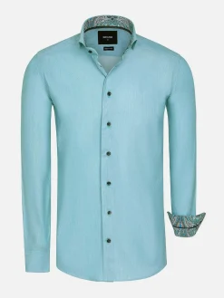 Wam Denim Overhemd Lange Mouw 75694 Murial Turquoise| Overhemd Lange Mouwen