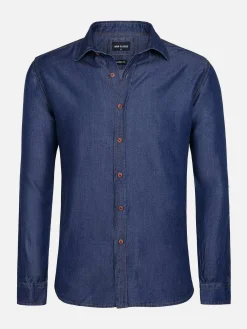 Wam Denim Overhemd Lange Mouw 75664 Potamos Navy| Overhemd Lange Mouwen