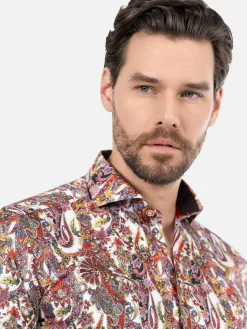 Wam Denim Overhemd Lange Mouw 75690 Rathmore Red| Overhemd Lange Mouwen