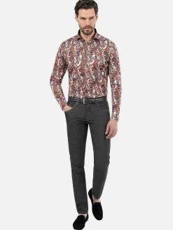 Wam Denim Overhemd Lange Mouw 75690 Rathmore Red| Overhemd Lange Mouwen