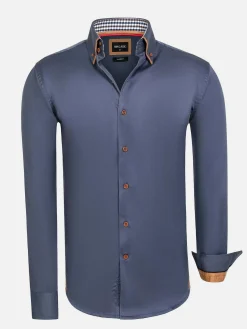 Wam Denim Overhemd Lange Mouw 75704 Romney Anthracite| Overhemd Lange Mouwen