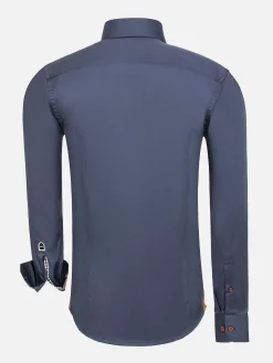 Wam Denim Overhemd Lange Mouw 75704 Romney Anthracite| Overhemd Lange Mouwen