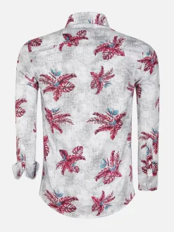 Wam Denim Overhemd Lange Mouw 65045 White Dark Green| Overhemd Lange Mouwen