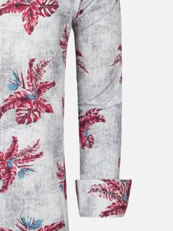 Wam Denim Overhemd Lange Mouw 65045 White Dark Green| Overhemd Lange Mouwen