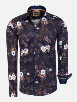 Wam Denim Overhemd Lange Mouw 75710 Wisconsin Navy| Overhemd Lange Mouwen