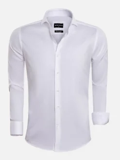 Wam Denim Overhemd Lange Mouw Prato 75563 White| Overhemd Lange Mouwen