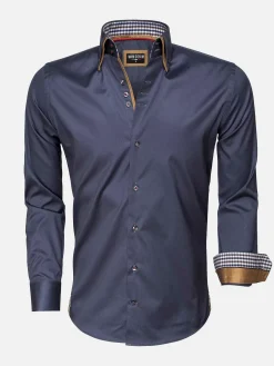 Wam Denim Overhemd Lange Mouw Roma Anthracite| Overhemd Lange Mouwen