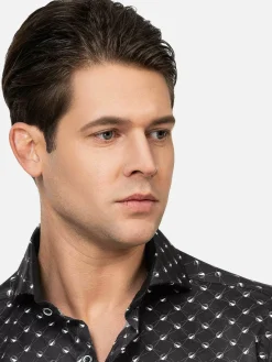 Wam Denim Overhemd Lnage Mouw 75676 Kurt Black| Overhemd Lange Mouwen