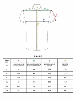 Wam Denim Owen Tailored Fit White Overhemd Korte Mouw| Overhemd Korte Mouwen