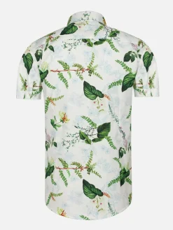 Wam Denim Parker Tailored Fit White Overhemd| Overhemd Korte Mouwen