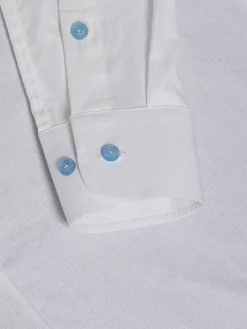 Wam Denim Pearl Solid White Overhemd Lange Mouw| Overhemd Lange Mouwen