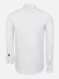 Wam Denim Pearl Solid White Overhemd Lange Mouw| Overhemd Lange Mouwen