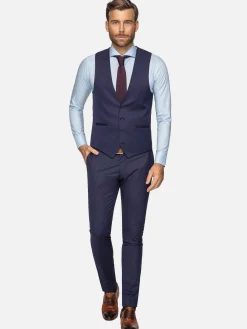 Wam Denim Gilets<Plaid Vest 70071 Scotsville Navy