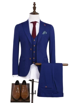 Wam Denim Plaid Vest Royal Blue| Gilets