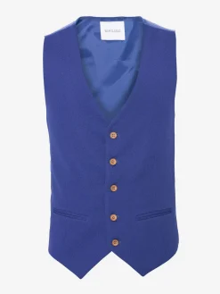 Wam Denim Plaid Vest Royal Blue| Gilets