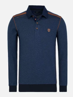 Wam Denim Playas Polo Collared Navy Sweater| Sweaters