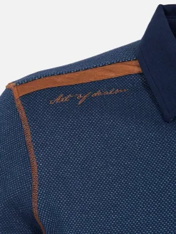 Wam Denim Playas Polo Collared Navy Sweater| Sweaters