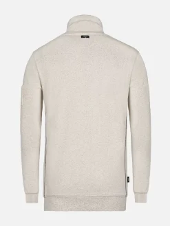 Wam Denim Quasar Mock Neck Beige Sweater| Sweaters