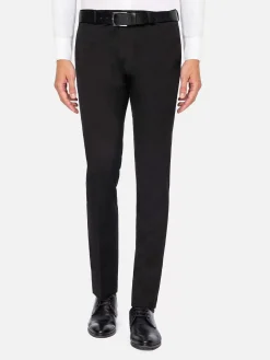 Wam Denim Red Wood Glen Check Slim Fit Dark Red Black Suit Pantalon| Pantalons