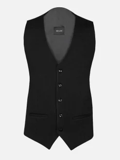 Wam Denim Red Wood Glen Check Slim Fit Dark Red Black Suit Gilet| Gilets