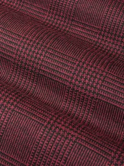 Wam Denim Colberts<Red Wood Wide Lapel Dark Red Black Suit Colbert